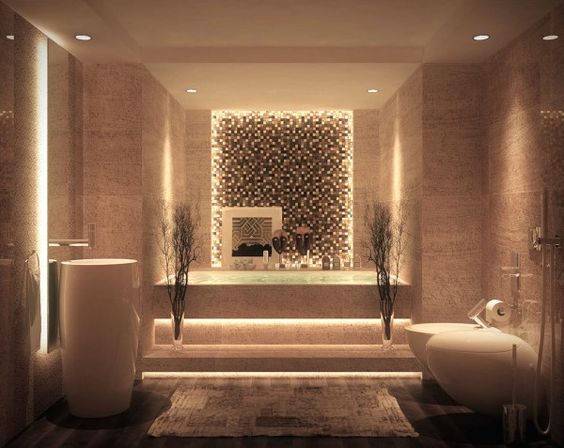 bathroom interior decor with touch of planters