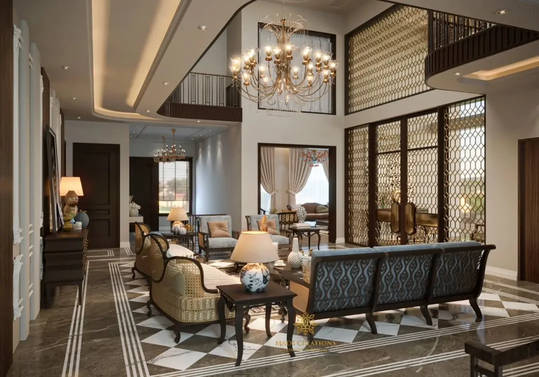 The rosewood Hall - Living Area A statement in scale and sophistication, this double-height liv